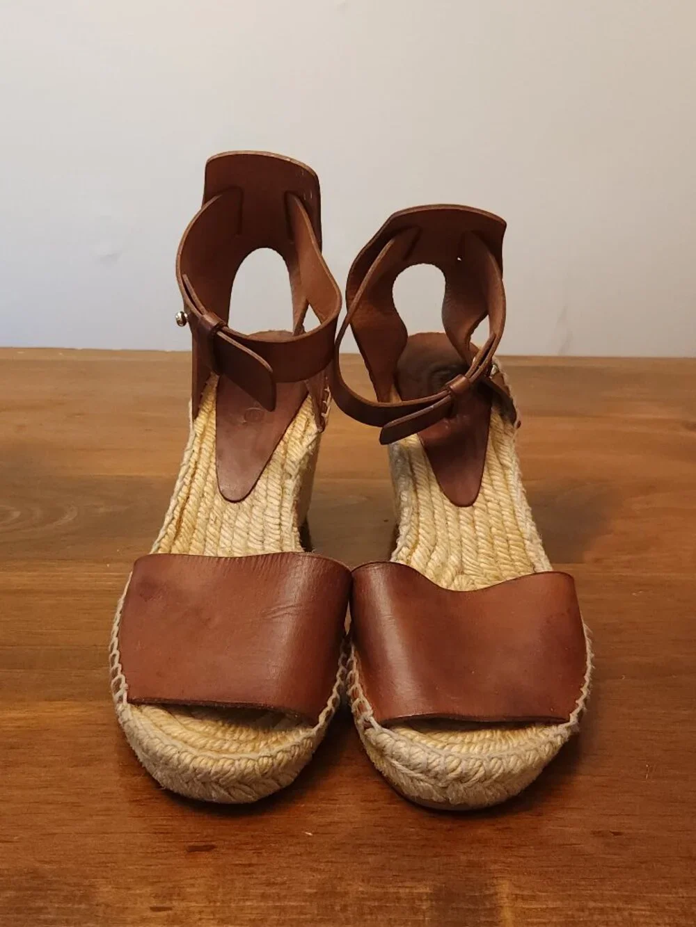 Vince Simona Espadrille Wedge Sandal in Cognac Coastal Summer Women's 37 / US 7